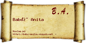 Babó Anita névjegykártya